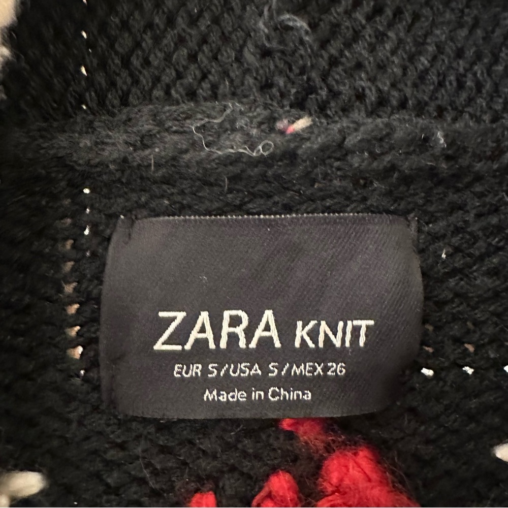 Zara Native Shag Shaggy Fringe UnButton Knit Cardigan S - Picture 6 of 6